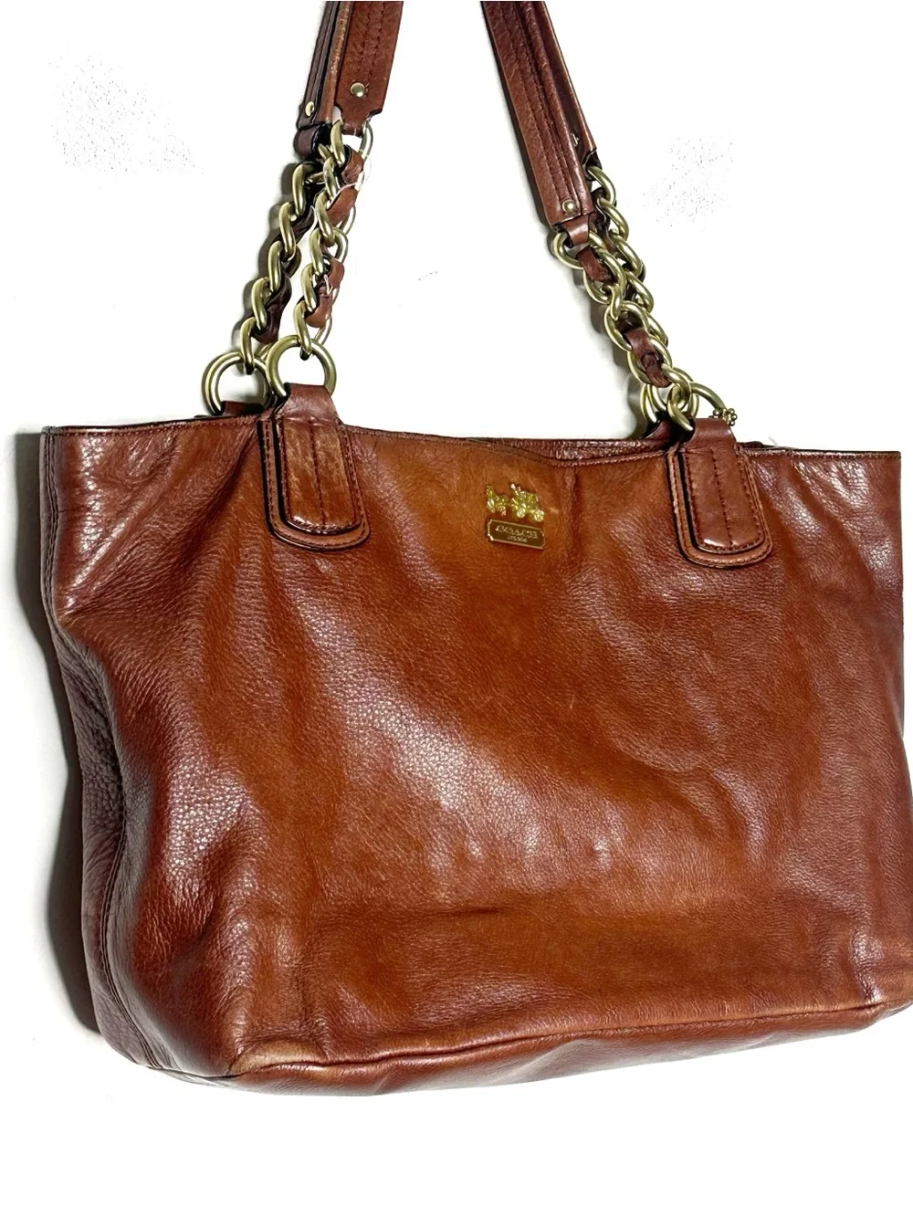 Coach Madison 20466 Soft Camel Brown Color Leather Handbag Tote